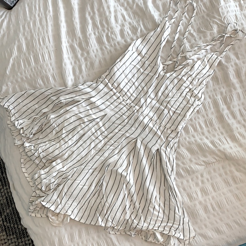 White stripe romper